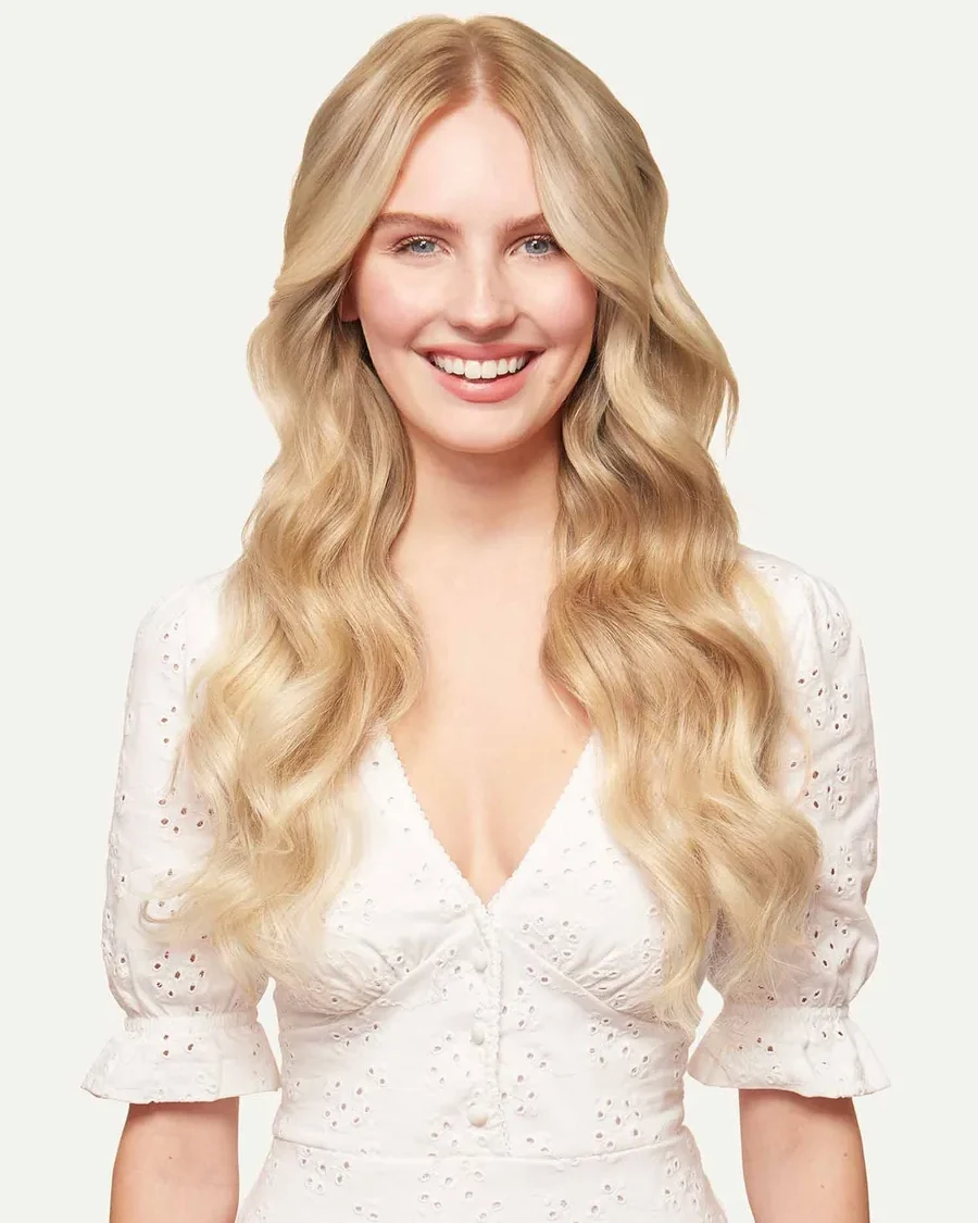 Blonde UNANI Extensions aus der Cream-Kollektion